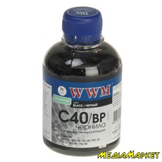 C40/BP  WWM C40/BP Canon PG40/50/PGI5Bk/BCI-15, Black Pigmented, 200