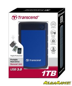 TS1TSJ25H3B   Transcend StoreJet 2.5 USB 3.0 1TB  H Blue