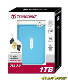 TS1TSJ25M3B   Transcend StoreJet 2.5 USB 3.0 1TB  M Blue