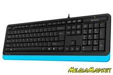 FK10 (Blue)  A4Tech FK10 (Blue), Sleek MMedia Comfort, USB, Black+Blue, (US+Ukrainian+Russian)