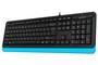  A4Tech FK10 (Blue), Sleek MMedia Comfort, USB, Black+Blue, (US+Ukrainian+Russian)