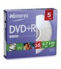 Диск Memorex DVD+R 4.7Gb 16x, упаковка 5 шт, Slim Case