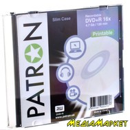 DVD+R-PN-4.7x16PSL10  Patron DVD+R-PN-4.7x16PSL10 DVD+R 4.7 GB 16x PRINTABLE SLIM CASE (INS-D035)