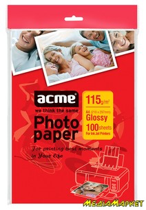 4770070858653  ACME 4770070858653 Photo paper A4 115 g/m2 100 pack