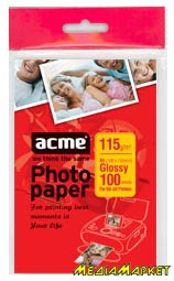 4770070858660  ACME 4770070858660 Photo paper 10*15 115 g/m2 100 pack Glossy Value pack