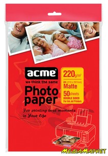 4770070392331  ACME 4770070392331 Photo Paper (Value pack) A4 220 g/m2 50 pack Matte DOUBLE SIDED