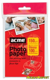 4770070852330  ACME 4770070852330 Photo paper 10x15cm 150 g/m2/A6 100 pack Glossy  Value pack