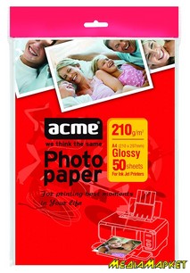4770070859063  ACME 4770070859063 Photo paper (Value pack) A4 210 g/m2 50 pack Glossy