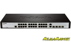 DES-3200-28  D-Link DES-3200-28 24-Port 10/100Mbps+ 4 Combo 1000BASE-T/SFP L2 Management Switch