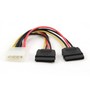 Кабель Cablexpert CC-SATA-PSY Molex M/F + 2 SATA кабель живлення, 150 мм
