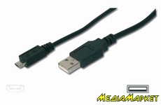 84129*  Digitus 84129* EDNET USB 2.0 (AM/microB) 1.0, Black