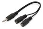 Розгалужувач Digitus AK-510400-002-S ASSMANN Y-образный для наушников 3.5мм jack x 2, Black