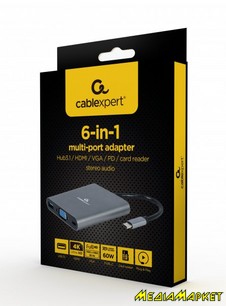 A-CM-COMBO6-01 -i Cablexpert A-CM-COMBO6-01 USB-C 6--1 (Hub3.1/HDMI/VGA/PD// ), 
