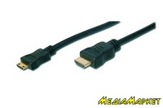 AK-330106-020-S  Digitus AK-330106-020-S HDMI (AM/ M) DIGITUS High Speed 2,  Black/ ,  HDMI-miniHDMI