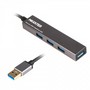 Концентратор USB Maxxter HU3A-4P-02 Хаб USB 3.0 Type-A на 4 порти, метал, темно-сірий