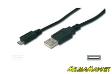 AK-300127-018-S  Digitus AK-300127-018-S USB 2.0 (AM/microB) 1.8m, black