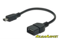 AK-300310-002-S  Digitus AK-300310-002-S USB 2.0 (AF/miniB) OTG 0.2m, black