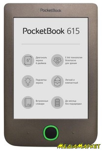 PB615-X-CIS   (E-Book) PocketBook 615 Dark Brown