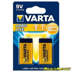 04122101412  Varta LONGLIFE 9V Extra ( "") BLI 2 6LR61 ALKALINE