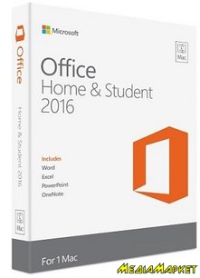 GZA-00646   Microsoft Office Mac Home Student 2016 English Only Medialess
