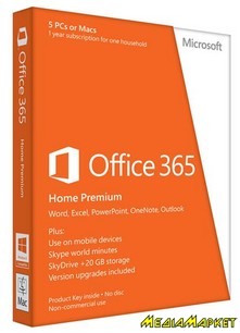 6GQ-00019   Microsoft Office365 Home Prem 32/ 64 Eng Subscr 1YR Medialess