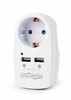 Зарядний пристрій Energenie EG-ACU2-02, 2 * USB по 2.1 A, з наскрізною розеткою