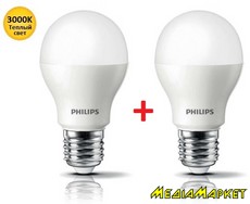 8711500817648  PHILIPS 8711500817648   LEDBulb E27 7.5-60W 3000K 230V A55 (1+1)