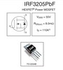 Транзистор INFINEON IRF3205 N-Channel MOSFET, 55V 110A, TO-220
