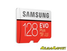 MB-MC128GA/RU  MicroSDXC Samsung Evo Plus 128GB C10 UHS-I U3 R100/W90MB/s + SD 