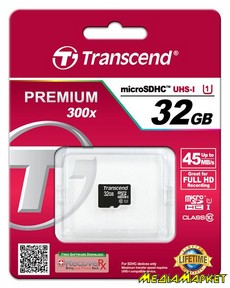 TS32GUSDCU1  MicroSDHC Transcend TS32GUSDCU1 Premium 32GB Class 10 UHS-1