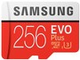  MicroSDXC Samsung Evo Plus 256GB C10 UHS-I U3 R100/W90MB/s + SD 