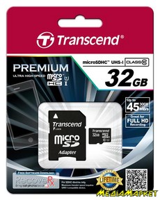 TS32GUSDU1  MicroSDHC Transcend Premium 32GB Class 10 UHS-1