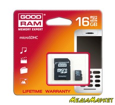 SDU16GHCAGRR10  MicroSD GoodRam SDU16GHCAGRR10 16GB 4class with adapter