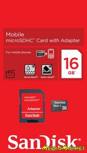SDSDQM-016G-B35A  MicroSDHC SanDisk SDSDQM-016G-B35A 16GB Class 4, + SD 