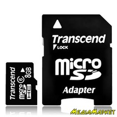 TS8GUSDHC6  MicroSDHC Transcend 8GB ( Class 6) +SD 