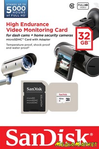 SDSDQQ-032G-G46A  MicroSDHC SanDisk SDSDQQ-032G-G46A 32GB C10 W20MB/s High Endurance Video Monitoring + SD 