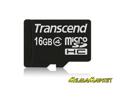 TS16GUSDHC4  MicroSDHC Transcend TS16GUSDHC4 16GB (Class 4) + SD 