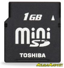 SDM-01G-T  miniSD Toshiba SDM-01G-T 1Gb with SD Adapter