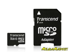 TS8GUSDHC10  MicroSDHC Transcend TS8GUSDHC10 8GB (Class 10) + SD 
