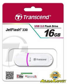 TS16GJF330  -`i Transcend JetFlash 330 16GB USB 2.0, White/Lavender