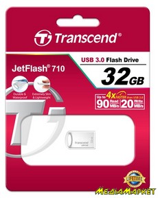 TS32GJF710S  -`i Transcend JetFlash 710 USB 3.0  32GB Metal Silver