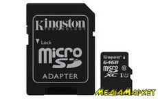 SDCS/64GB  MicroSDXC Kingston SDCS/64GB 64GB C10 UHS-I R80MB/s + SD 