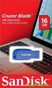 SDCZ50C-016G-B35BE  -`i SanDisk Cruzer Blade 16GB USB Blue Electric
