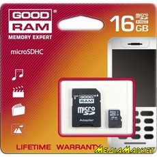 SDU16GHC10AGRR10  MicroSD GoodRam SDU16GHC10AGRR10 16GB adapter class