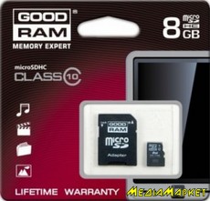 SDU8GHC10AGRR10  MicroSDHC GoodRam SDU8GHC10AGRR10 8GB class00480
