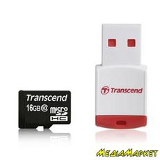 TS16GUSDHC10-P3  MicroSDHC Transcend TS16GUSDHC10-P3 16GB (Class 10) + 