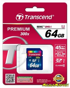 TS64GSDU1  SDXC Transcend TS64GSDU1 Premium 64GB Class 10 UHS-1