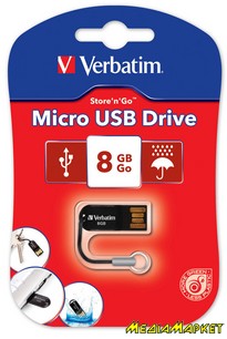 44049  -`i VERBATIM Micro USB 8 Gb Black
