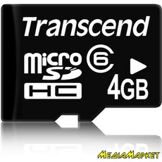 TS4GUSDC6  MicroSDHC Transcend 4GB Class 6 without adapter