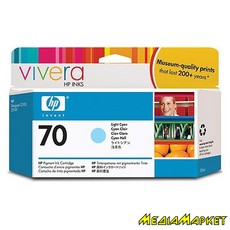 C9390A  HP C9390A 70 Light Cyan Ink Cartridge with Vivera Ink, 130 ml
